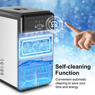 Portable Nugget Ice Maker Countertop 44lbs Per Day with Self-Cleaning and Ice Scoop for Home Kitchen