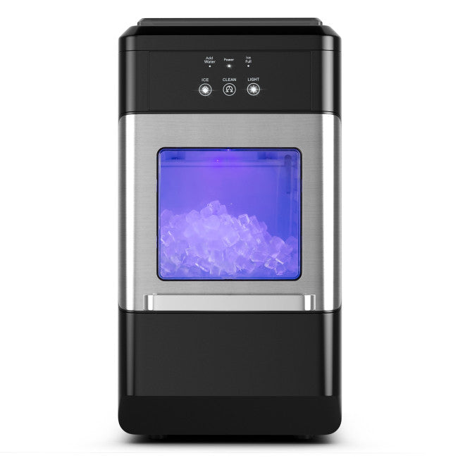 Portable Nugget Ice Maker Countertop 44lbs Per Day with Self-Cleaning and Ice Scoop for Home Kitchen