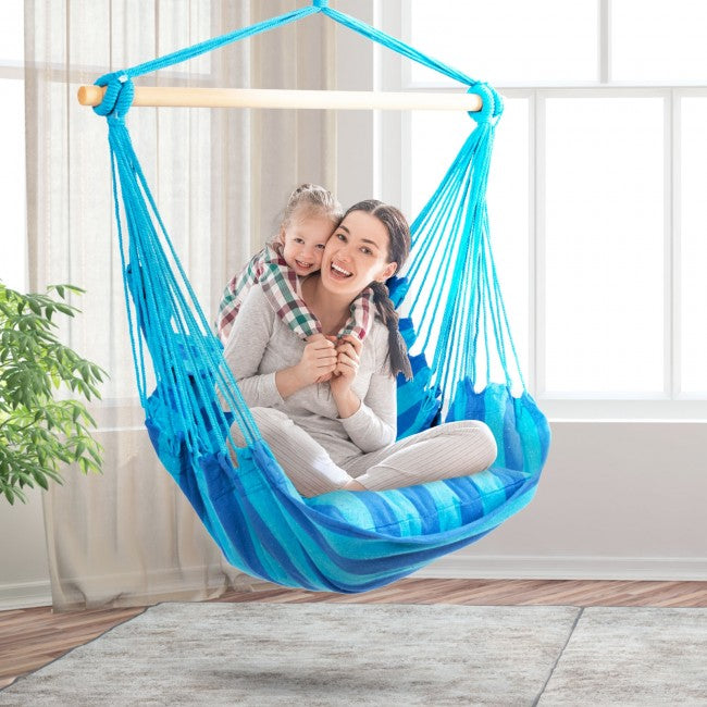 Outdoor Hanging Rope Swing 2 Seats Yard Hammock Chair