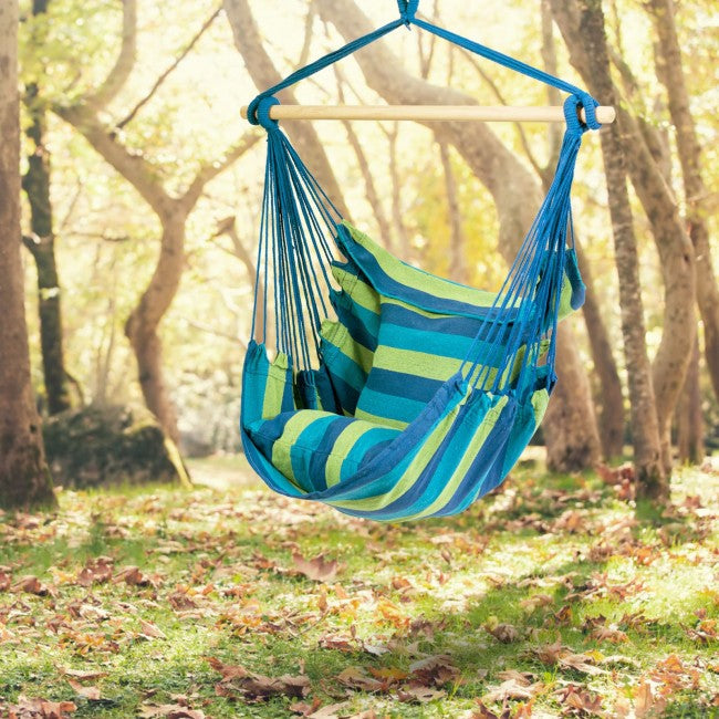 Outdoor Hanging Rope Swing 2 Seats Yard Hammock Chair