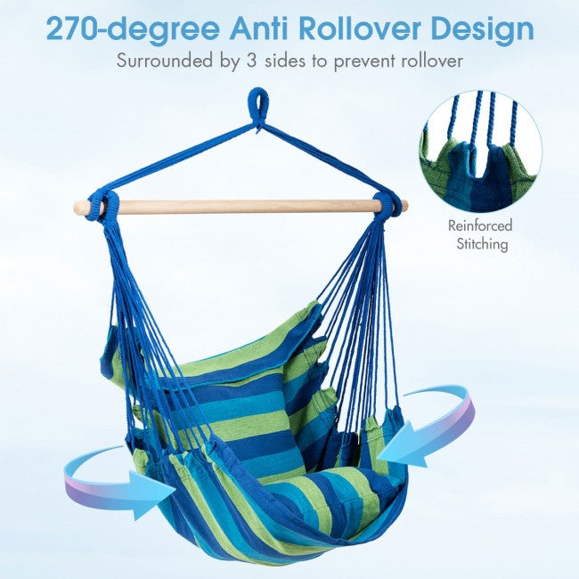 Outdoor Hanging Rope Swing 2 Seats Yard Hammock Chair