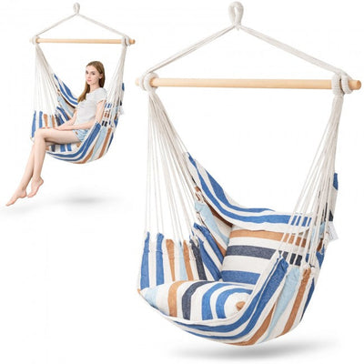 Outdoor Hanging Rope Swing 2 Seats Yard Hammock Chair