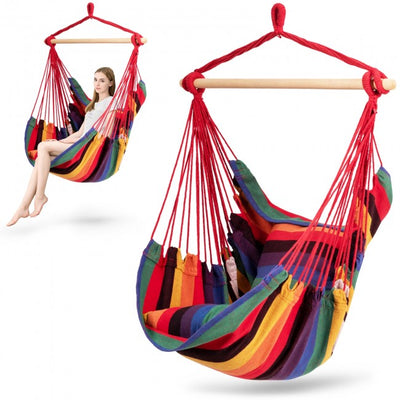 Outdoor Hanging Rope Swing 2 Seats Yard Hammock Chair