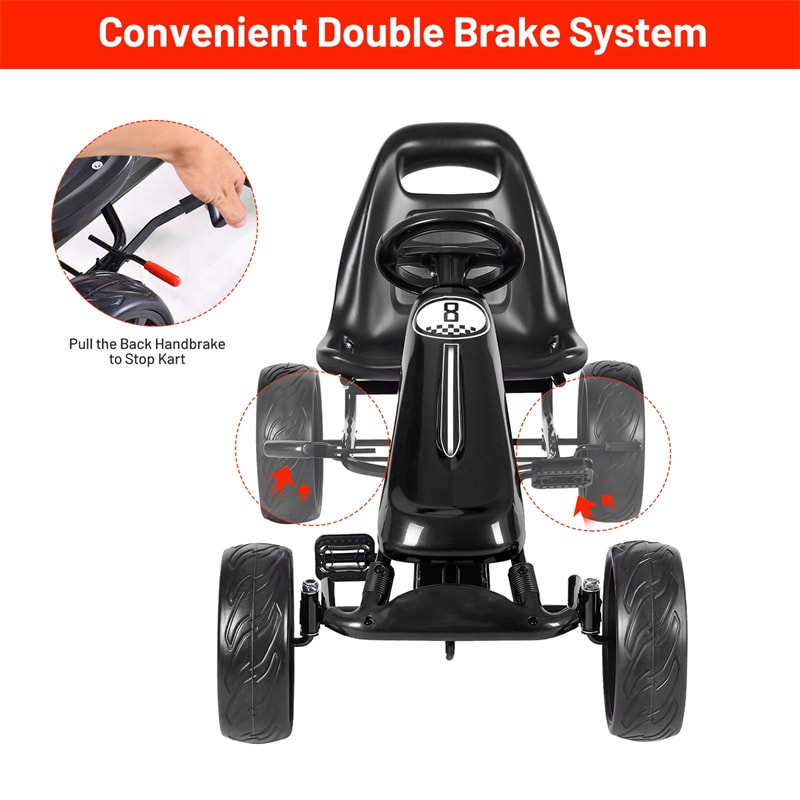 heavy duty pedal go kart for adults Outdoor Kids 4 Wheel Pedal Powered Riding Kart Car-Navy