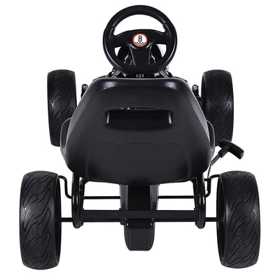 Outdoor Kids Pedal Go Kart Powered 4 Wheel Quad Off-Road Ride On Car with Adjustable Seat and Steering Wheels