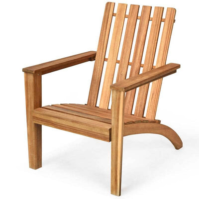 Outdoor Patio Acacia Wood Adirondack Chair All-Weather Resistant Lounge Chair