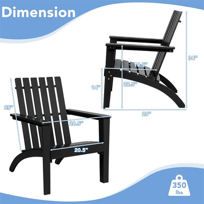 Outdoor Patio Acacia Wood Adirondack Chair All-Weather Resistant Lounge Chair