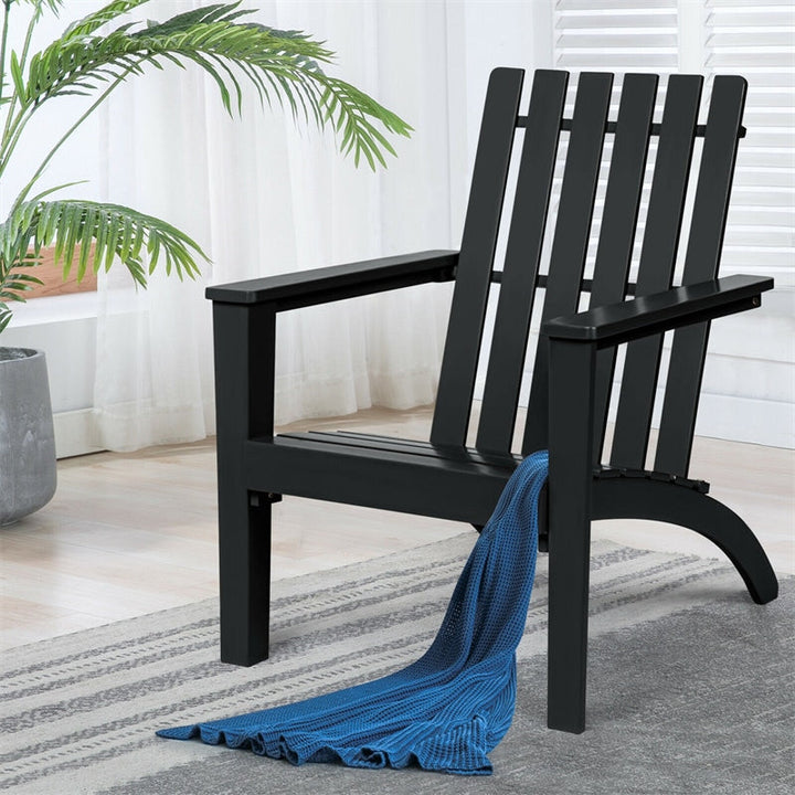 Outdoor Acacia Wood Adirondack Armchair Ergonomic Lounge Chair