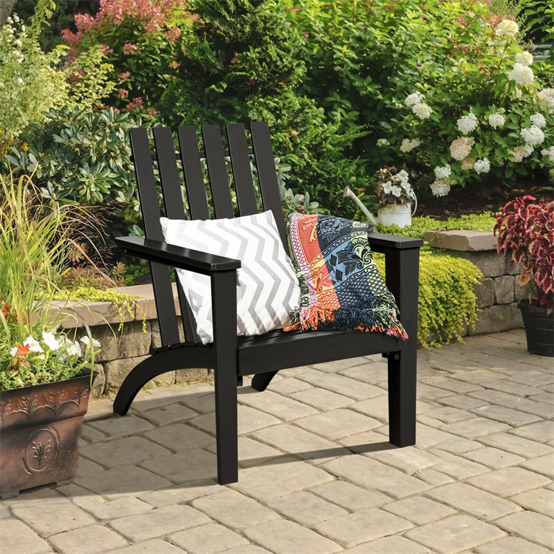 Outdoor Acacia Wood Adirondack Armchair Ergonomic Lounge Chair