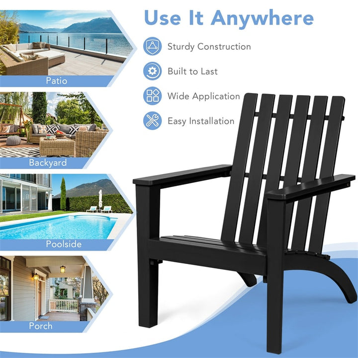 Outdoor Acacia Wood Adirondack Armchair Ergonomic Lounge Chair
