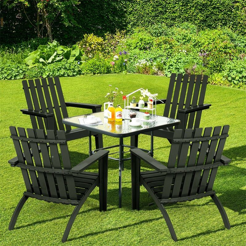 Outdoor Acacia Wood Adirondack Armchair Ergonomic Lounge Chair