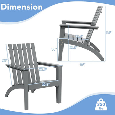 Outdoor Patio Acacia Wood Adirondack Chair All-Weather Resistant Lounge Chair