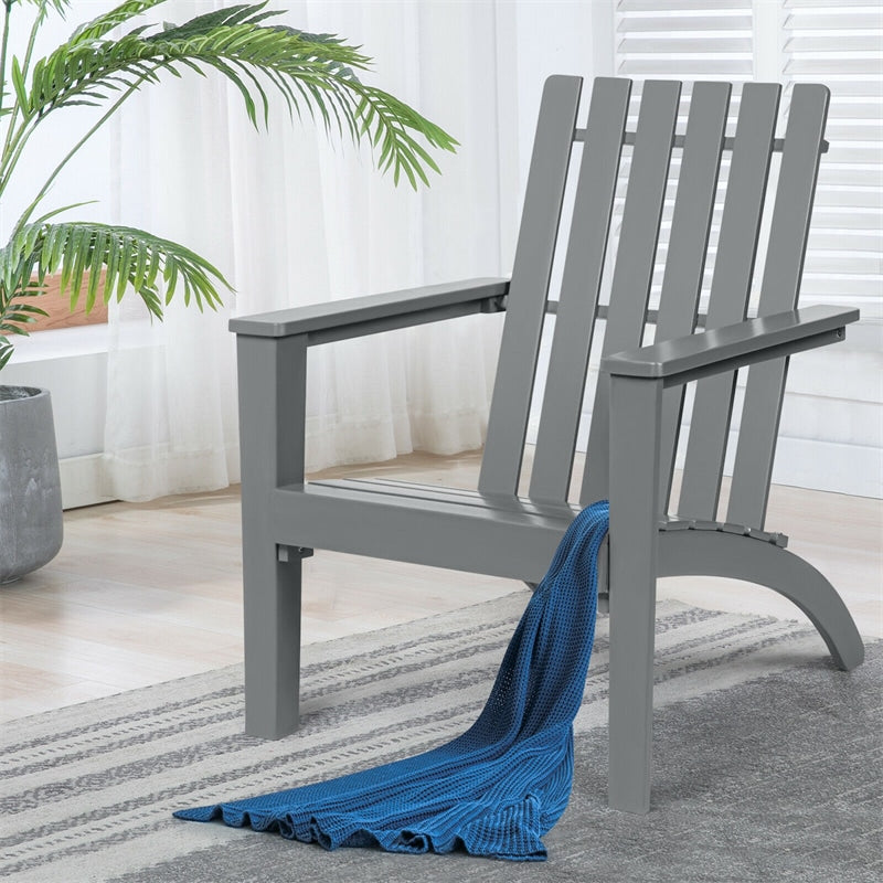 Outdoor Acacia Wood Adirondack Armchair Ergonomic Lounge Chair
