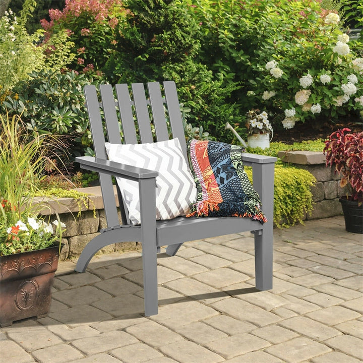 Outdoor Acacia Wood Adirondack Armchair Ergonomic Lounge Chair
