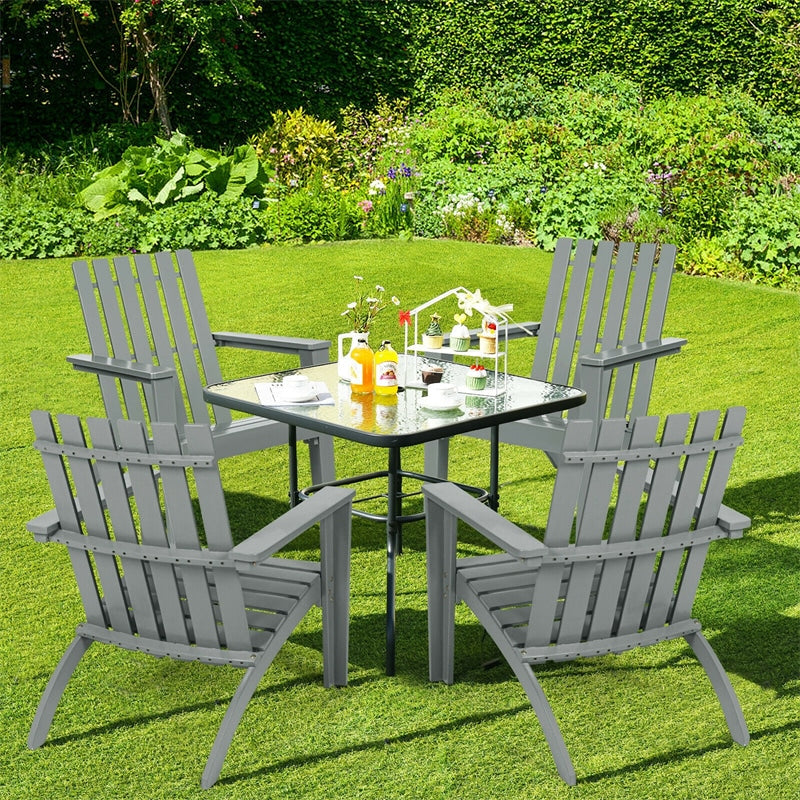 Outdoor Acacia Wood Adirondack Armchair Ergonomic Lounge Chair