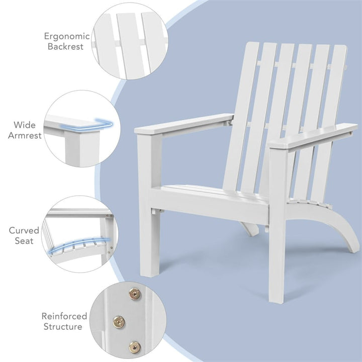 Outdoor Acacia Wood Adirondack Armchair Ergonomic Lounge Chair