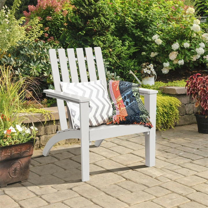 Outdoor Acacia Wood Adirondack Armchair Ergonomic Lounge Chair