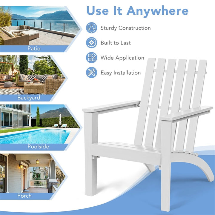 Outdoor Acacia Wood Adirondack Armchair Ergonomic Lounge Chair