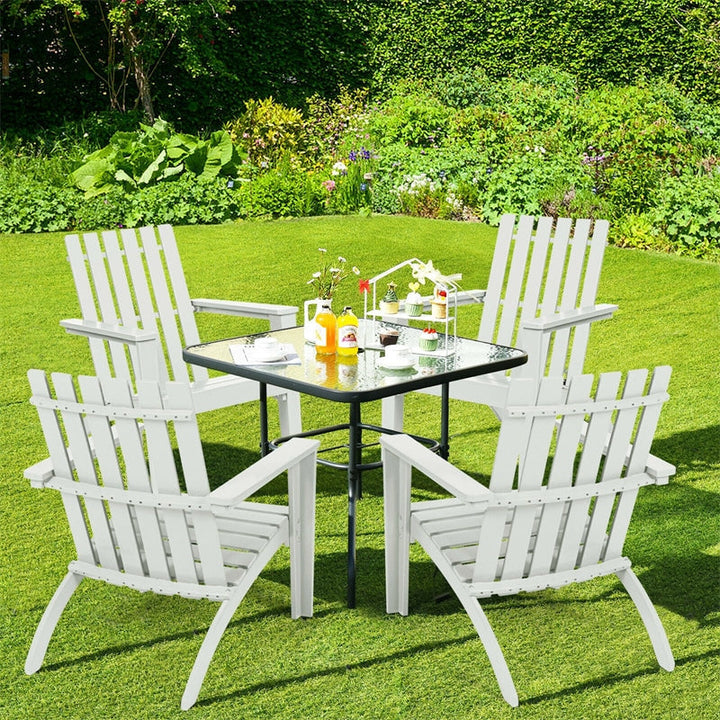 Outdoor Acacia Wood Adirondack Armchair Ergonomic Lounge Chair