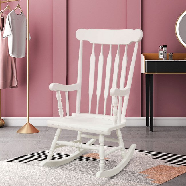 Outdoor Patio Rocking Chair Solid Wooden Frame Rocker