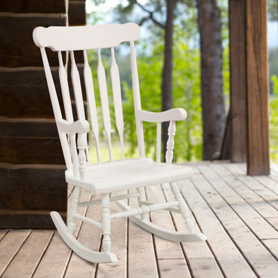 Outdoor Patio Rocking Chair Solid Wooden Frame Rocker