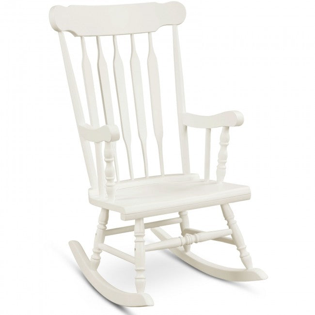 Outdoor Patio Rocking Chair Solid Wooden Frame Rocker