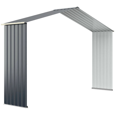 Outdoor Steel Storage Shed Extension Kit for 11.2 Feet Storage Shed