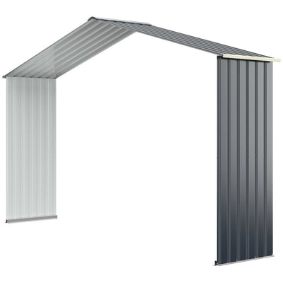 Outdoor Steel Storage Shed Extension Kit for 11.2 Feet Storage Shed