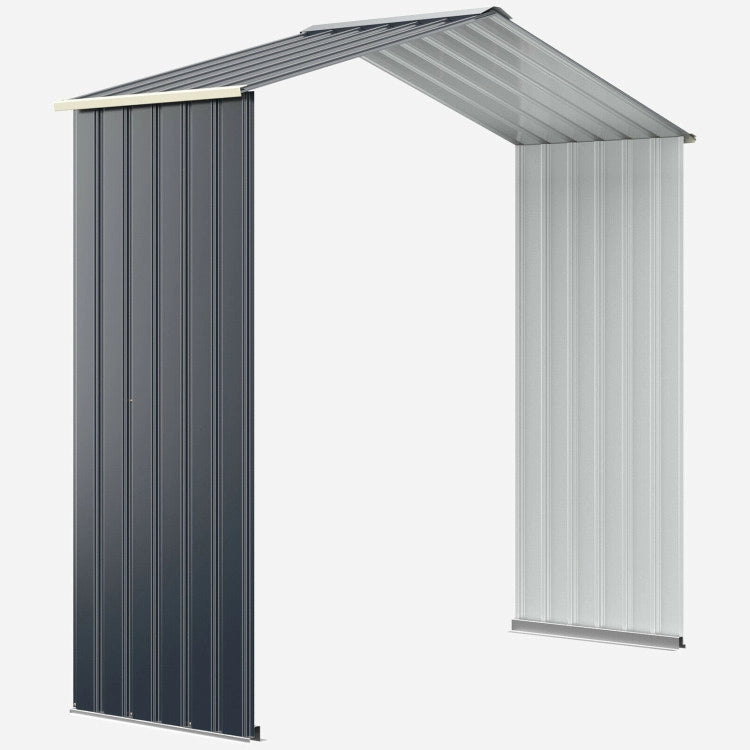 Outdoor Steel Storage Shed Extension Kit for 7 Feet Storage Shed Width