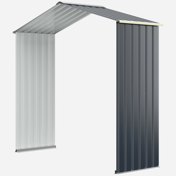 Outdoor Steel Storage Shed Extension Kit for 7 Feet Storage Shed Width