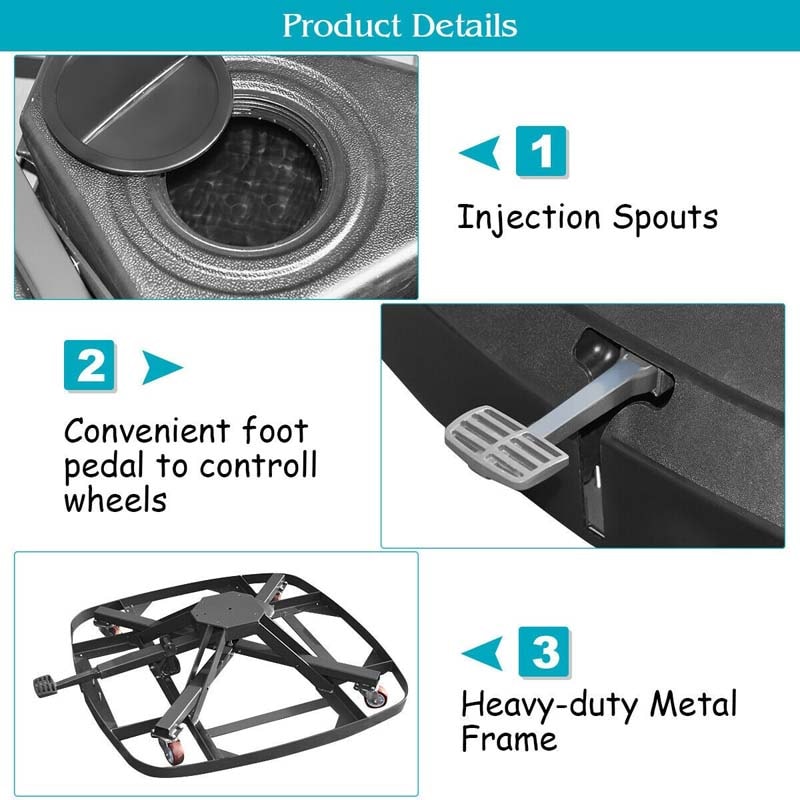 330 lbs Patio Cantilever Umbrella Base with Wheels