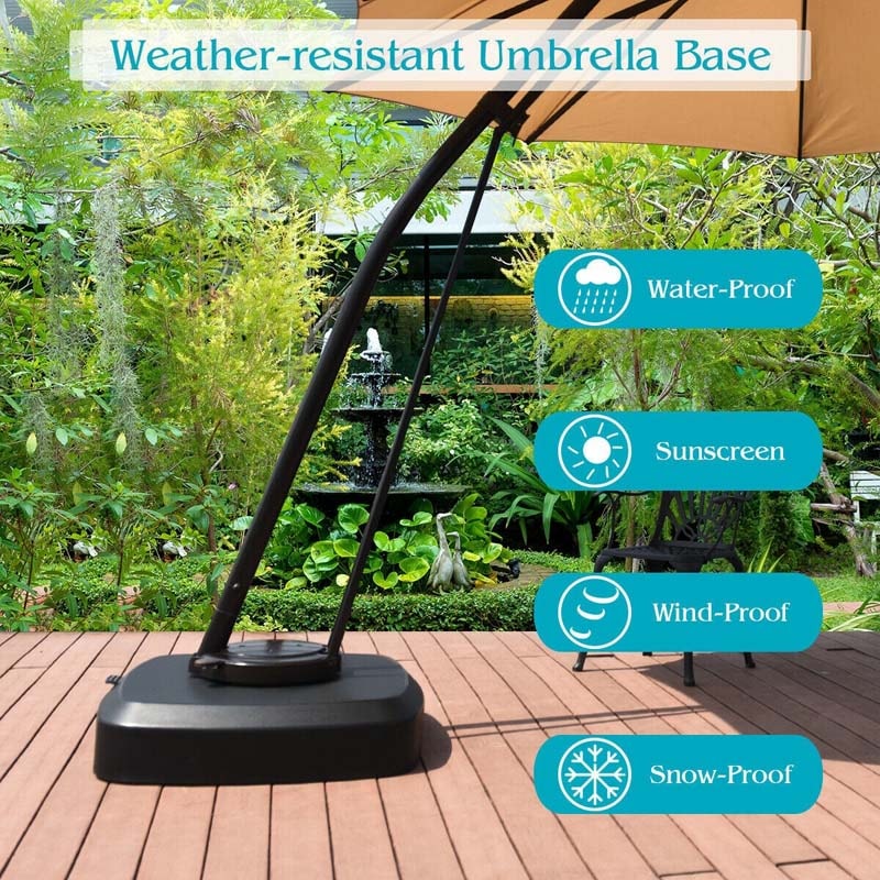 330 lbs Patio Cantilever Umbrella Base with Wheels