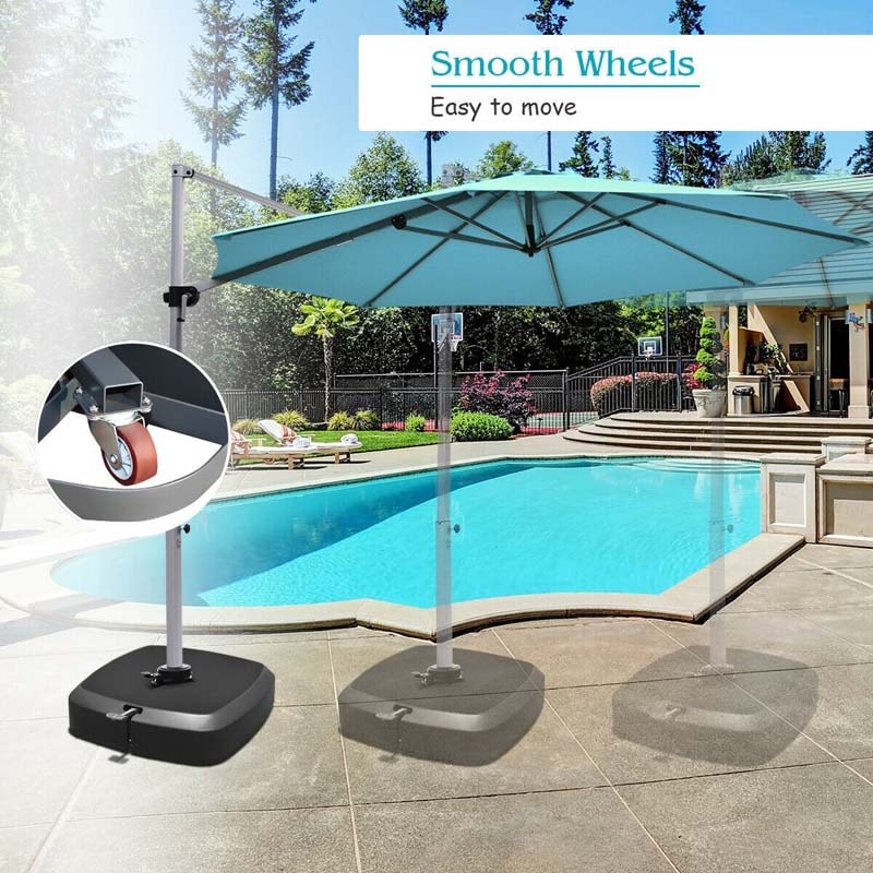 330 lbs Patio Cantilever Umbrella Base with Wheels