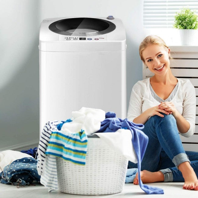Portable 8 LBS Automatic Washing Machine Laundry Washer and Dryer Combo with Drain Pump