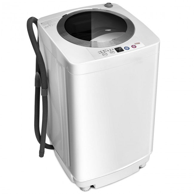 Portable 8 LBS Automatic Washing Machine Laundry Washer and Dryer Combo with Drain Pump