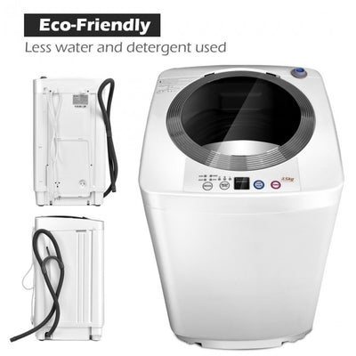 Portable 8 LBS Automatic Washing Machine Laundry Washer and Dryer Combo with Drain Pump