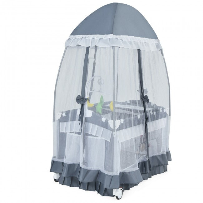 Portable Baby Bassinet Bed Pack and Play Nursery Crib