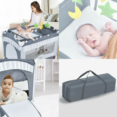 Portable Baby Bassinet Bed Pack and Play Nursery Crib