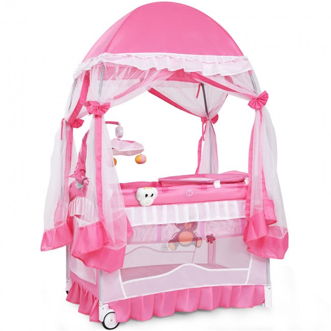 Portable Baby Bassinet Bed Pack and Play Nursery Crib