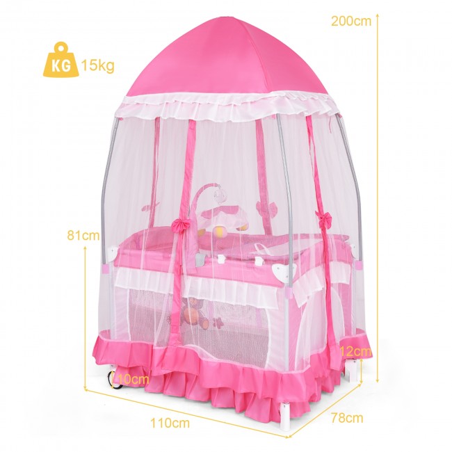 Portable Baby Bassinet Bed Pack and Play Nursery Crib