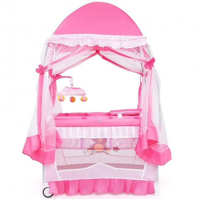 Portable Baby Bassinet Bed Pack and Play Nursery Crib