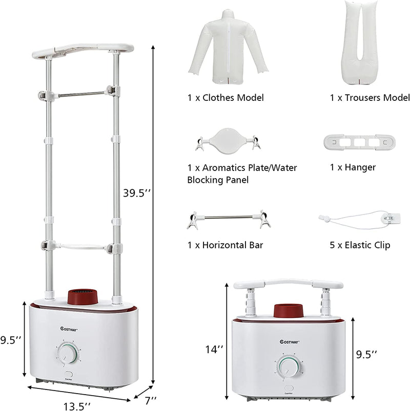 Portable Clothes Dryer 1050W Multifunctional Inflatable Clothes Drying and Ironing Machine Automatic Garment Steamer Iron Rack with Timer