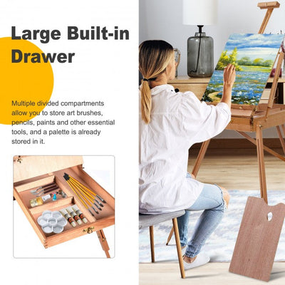 Portable Folding Wooden French Easel Artist Tripod for Painting