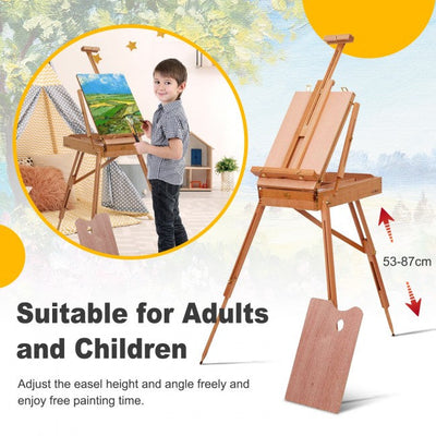 Portable Folding Wooden French Easel Artist Tripod for Painting