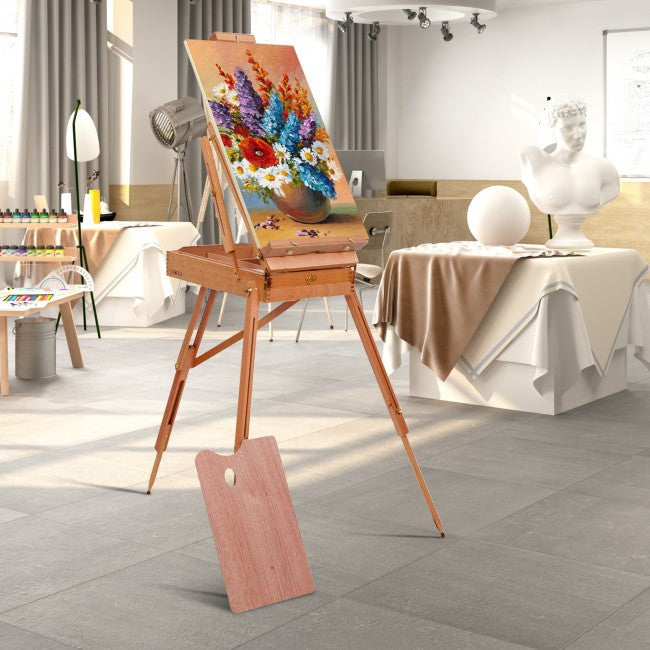 Portable Folding Wooden French Easel Artist Tripod for Painting