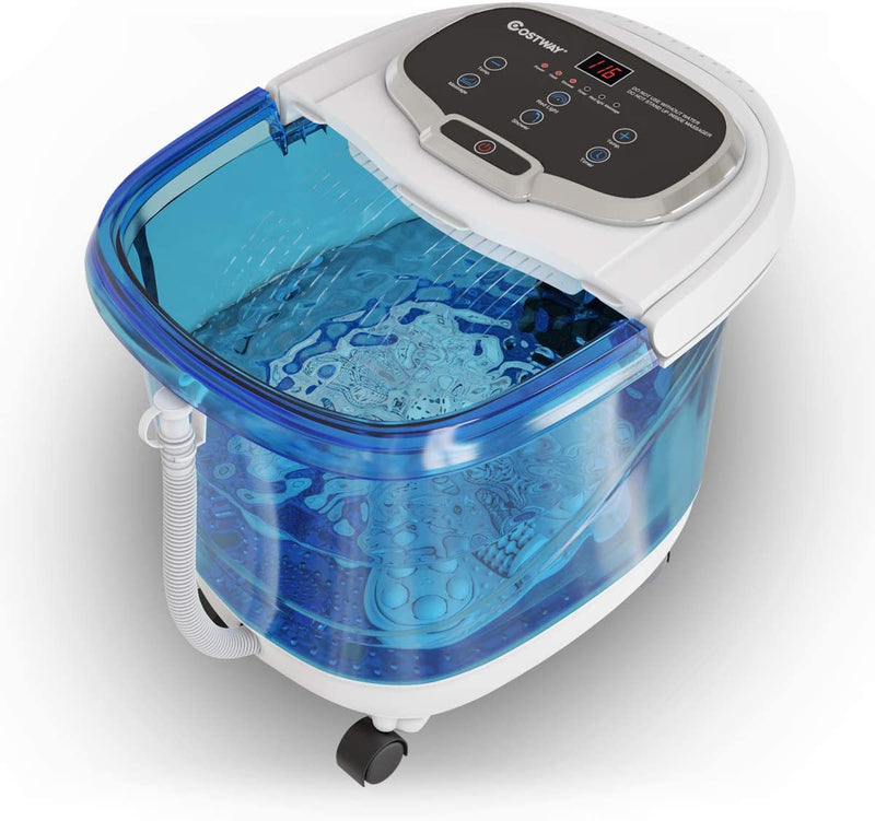 Portable Foot Spa Bath Massager with Motorized Rollers for Foot Stress Relief