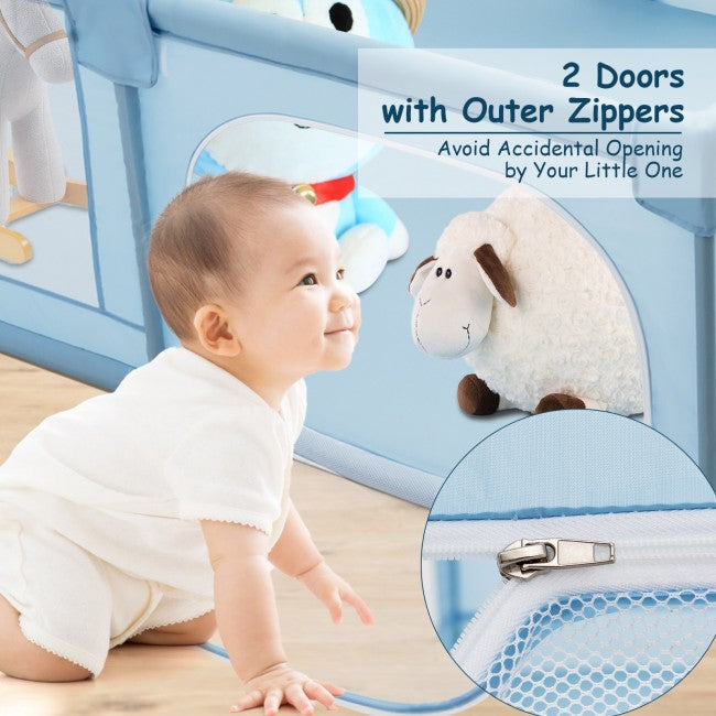 Portable Playpen for Babies with Gate