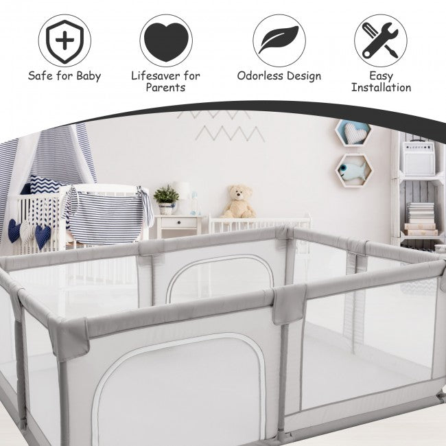 Portable Playpen for Babies with Gate