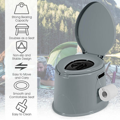 Portable Travel Toilet with Paper Holder for Camping Indoor Outdoor