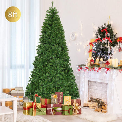 Pre-Lit Artificial Christmas Tree with Multicolored 150 LED Lights and Metal Stand